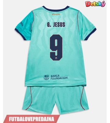 Lacne Dětský Futbalové dres Barcelona Gabriel Jesus #9 2026-27 Krátky Rukáv - Tretina (+ trenírky)